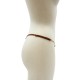String en dentelle taupe ouvert avec chaînes dorées - PA01MTAUPE