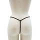String en dentelle marron ouvert avec chaînes dorées - PA01MBRW