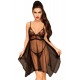 Nuisette et string assorti Noir Naughty doll - PH0082BLK