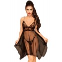 Nuisette et string assorti Noir Naughty doll - PH0082BLK