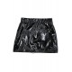 Jupe noire en simili cuir avec zip Lara - LSL6-S