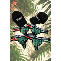 Pack 4 Strings Homme LM2402-57ARO LOOKME 2 Casquettes Offertes
