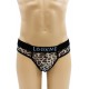 String en résille imprimé léopard gris - LM2501-57GREY