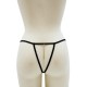 String noir en dentelle avec bijou et chaîne dorée - PM06G-BBLK