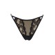 Tanga noir en dentelle avec bijou losanges dorés - PM01GBLK