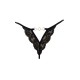 Tanga noir en dentelle avec bijou losanges dorés - PM01GBLK