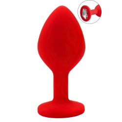 Plug rouge bijou cristal Medium