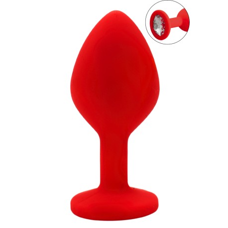 Plug rouge bijou cristal Medium