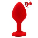 Plug rouge bijou cristal Medium