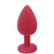 Plug rouge bijou cristal Medium