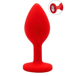 Plug rouge bijou cristal Small