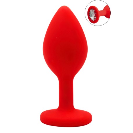 Plug rouge bijou cristal Small