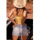 Body string jaune brodé - MAL8925SUN