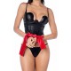 Accessoire coquin en satin réversible noir rouge - MAL128BKRD