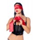 Accessoire coquin en satin réversible noir rouge - MAL128BKRD