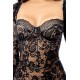 Robe en dentelle transparente à manches longues avec string - MAL40022BLK