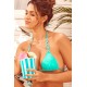 Bikini Turquoise Vinyle avec Chaînettes - MAL67131GLTQ