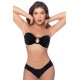 Bikini Bandeau Noir avec Anneau Central - MAL67124BLK