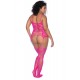 Combinaison grande taille en résille rose - MAL1105XNPK