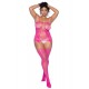 Combinaison grande taille en résille rose - MAL1105XNPK