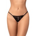 String noir en dentelle avec perle suspendue - MAL129BLK