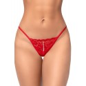 String rouge en dentelle avec perle suspendue - MAL129RED