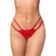 String rouge en dentelle à lanières avec anneau - MAL130RED