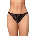 String sexy noir en dentelle avec chaînes - MAL133BLK