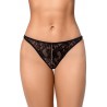 String sexy noir en dentelle avec chaînes - MAL133BLK