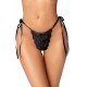 String sexy noir en dentelle ajourée avec liens réglables - MAL134BLK