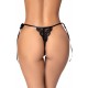 String sexy noir en dentelle ajourée avec liens réglables - MAL134BLK