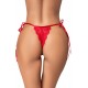 String sexy rouge en dentelle ajourée avec liens réglables - MAL134RED