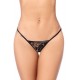Babydoll gothique en dentelle avec laçage string - MAL7617BLK