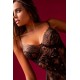 Babydoll gothique en dentelle avec laçage string - MAL7617BLK