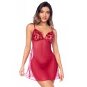 Babydoll Mapalé romantique avec string - MAL7620RED