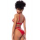 Ensemble 2 pièces Mapalé bonnets ouverts avec nœuds - MAL8901RED