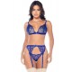 Ensemble sexy 3 pièces avec broderie brillante - MAL8944SAPP