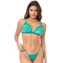 Ensemble sexy 2 pièces en dentelle extensible - MAL8949WTEA