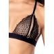 Ensemble sexy 4 pièces peek-a-boo avec chaînes, menottes et masque - MAL8959BLK