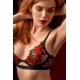 Ensemble sexy 2 pièces en résille transparente brodée et string - MAL8962BKRD