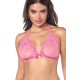 Ensemble sexy 2 pièces rose en dentelle délicate avec haut et string assorti - MAL8971PINK