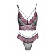 Ensemble soutien-gorge et string en dentelle et résille - R2213788