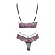 Ensemble soutien-gorge et string en dentelle et résille - R2213788