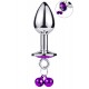 Plug bijou aluminium violet avec clochettes Taille S - RY-001-A-ZB