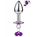 Plug bijou aluminium violet avec clochettes Taille S - RY-001-A-ZB