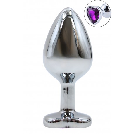 Plug bijou en aluminium bijou coeur violet Medium - RY-014PUR