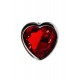 Plug bijou coeur en aluminium bijou rouge Small - RY-013RED