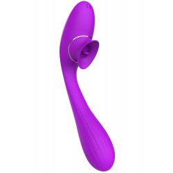Stimulateur Clitoridien avec langue Vibromasseur Point G 2-en-1 DISA Violet Cœur Ardent - WS-NV025