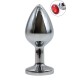 Plug bijou en aluminium bijou rouge Medium - RY-002RED