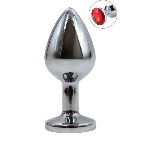 Plug bijou en aluminium bijou rouge Medium - RY-002RED